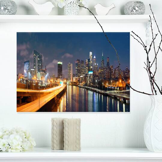Designart - Philadelphia Skyline at Night